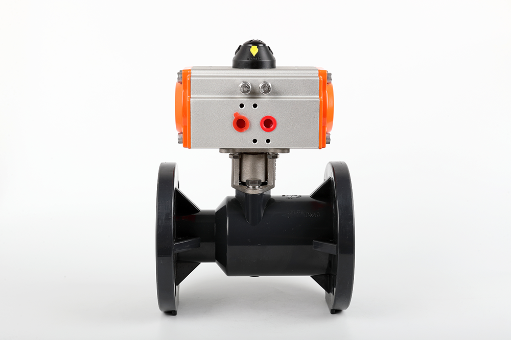 五原气动法兰一体球阀